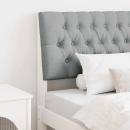 Gepolstertes Kopfteil Hellgrau 100 cm Massives Kiefernholz