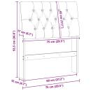 Gepolstertes Kopfteil Hellgrau 75 cm Massives Kiefernholz