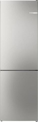 Bosch KGN362LAF Serie 4 Stand Kühl-Gefrierkombination, 60 cm breit, 321 L, Total No Frost, Vitafresh, Super Kühlen, Super Gefrieren, Edelstahloptik
