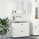 ARDEBO.de - Badezimmermöbel Set 2 pcs Weiß 76,5 x 35 x 64 cm Holzwerkstoff