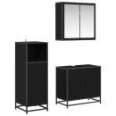 ARDEBO.de - Badezimmermöbel Set 3 pcs Schwarz Eichen-Optik 60 x 33 x 60 cm
