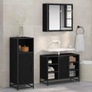 ARDEBO.de - Badezimmermöbel Set 3 pcs Schwarz Eichen-Optik 80 x 33 x 60 cm