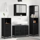 ARDEBO.de - Badezimmermöbel Set 4 pcs Schwarz Eichen-Optik 80 x 33 x 60 cm