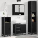 ARDEBO.de - Badezimmermöbel Set 3 pcs Schwarz Eichen-Optik 90 x 33 x 60 cm