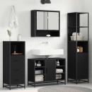 ARDEBO.de - Badezimmermöbel Set mit Schubladen 3 pcs Schwarz Eichen-Optik