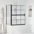 ARDEBO.de - Bad-Duschschirm Schwarz und Transparent 100 x 67 x 129.5 cm