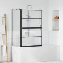 ARDEBO.de - Bad-Duschschirm Schwarz und Transparent 80 x 67 x 129.5 cm