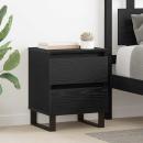 ARDEBO.de - Nachttisch 2 pcs Schwarz Eichen-Optik 40 x 35 x 50 cm