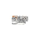 ARDEBO.de Wago 2102-5301 3-Leiter-Durchgangsklemme mit Hebel, Drücker, 2,5mm², Push-in Cage Clamp, grau