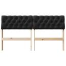 Gepolstertes Kopfteil Schwarz 135 cm Massives Kiefernholz