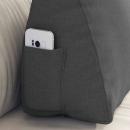 Rücken Kissen Dunkelgrau 60 x 20 x 50 cm Stoff