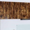 ARDEBO.de - Hängeschrank mit Regal Riga 2 pcs Geräucherte Eiche und Weiß