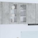 ARDEBO.de - Hängeschrank mit Regal Riga 2 pcs Beton Grau 40 x 31 x 80 cm