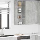 ARDEBO.de - Hängeschrank Riga Beton Grau 40 x 29,5 x 100 cm Holzwerkstoff