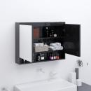 ARDEBO.de - Spiegelschrank fürs Bad 80x15x60 cm Glänzend Schwarz