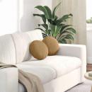 ARDEBO.de - Sitzkissen 2 pcs Braun Ø 40 x 13 cm Samt