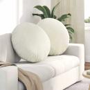 ARDEBO.de - Sitzkissen 2 pcs Creme Ø 40 x 13 cm Samt