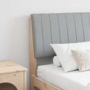 ARDEBO.de - Gepolstertes Kopfteil Hellgrau 200 cm Massives Kiefernholz