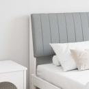 ARDEBO.de - Gepolstertes Kopfteil Hellgrau 200 cm Massives Kiefernholz