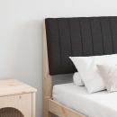 ARDEBO.de - Gepolstertes Kopfteil Schwarz 150 cm Massives Kiefernholz