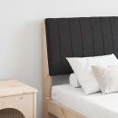 ARDEBO.de - Gepolstertes Kopfteil Schwarz 140 cm Massives Kiefernholz