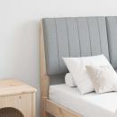 ARDEBO.de - Gepolstertes Kopfteil Hellgrau 120 cm Massives Kiefernholz