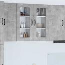 ARDEBO.de - Küchenhängeschrank mit Regal 2 pcs Beton Grau 40 x 31 x 80 cm