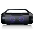 ARDEBO.de - Spritzwassergeschützter Bluetooth®-Lautsprecher mit FM-Radio, USB, SD und Party-Licht Schwarz