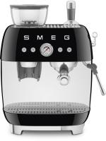 Smeg EGF03BLEU 50"s Style Siebträgermaschine, integrierter Kaffeemühle, 1650 W, 20 bar Brühdruck, 15 bar Dampfdruck, 4 Brühfunktionen, schwarz
