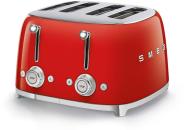 Smeg TSF03RDEU 50"s Style, 4-Schlitz-Toaster, 2000 W, 2 x 6 Röstgradstufen, 3 Automatikprogramme, rot