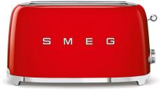 Smeg TSF02RDEU 50"s Style Toaster, 1500 W, 2 Schlitze, 6 Röststufen, lang, rot