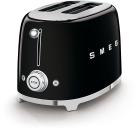 Smeg TSF01BLEU 50"s Style Toaster, 950 W, 2-Schlitze, 6 Röststufen, schwarz glanz