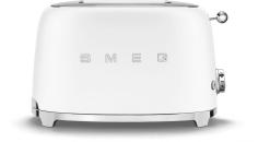 Smeg TSF01WHMEU 50"s Style Toaster, 950 W, 2-Schlitze, 6 Röststufen, weiß matt