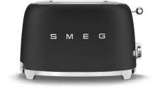 Smeg TSF01BLMEU 50"s Style Toaster, 950 W, 2-Schlitze, 6 Röststufen, schwarz matt