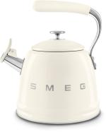 Smeg WKF01CR 50"s Style, Wasserkessel, 2,3 l Fassungsvermögen, für alle Herdarten inkl. Induktion, autom. öffnende Pfeife, leicht aufklappbarer Ausguss, creme