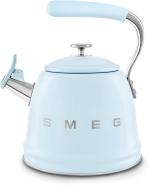 Smeg WKF01PB 50"s Style, Wasserkessel, 2,3 l Fassungsvermögen, für alle Herdarten inkl. Induktion, autom. öffnende Pfeife, leicht aufklappbarer Ausguss, pastellblau
