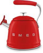 Smeg WKF01RD 50"s Style, Wasserkessel, 2,3 l Fassungsvermögen, für alle Herdarten inkl. Induktion, autom. öffnende Pfeife, leicht aufklappbarer Ausguss, rot