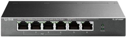 TP-Link 6-Port 10/100Mbit/s-Desktop-Switch mit 4-Port PoE+ (TL-SF1006P)