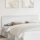 Kopfteil mit Kopfteil Glänzend Weiß 200 cm Holzwerkstoff