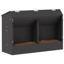 Kaninchenfütterer Schwarz 64,5 x 25,5 x 45,5 cm