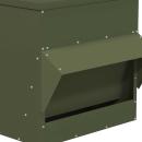 Hühnerfütterer Olive Grün 40,5 x 45 x 41 cm Kaltgewalzter Stahl