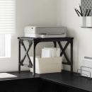 ARDEBO.de - Druckerständer Verstellbar Schwarz Eichen-Optik 40 x 30 x 31 cm