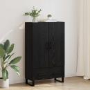 ARDEBO.de - Hochboard Schwarz Eichen-Optik 69,5 x 30 x 115 cm Holzwerkstoff