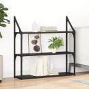 ARDEBO.de - Wandregal Schwarz Eichen-Optik 80 x 21 x 78,5 cm Holzwerkstoff