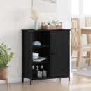 ARDEBO.de - Sideboard Schwarz Eichen-Optik 70 x 30 x 80 cm Holzwerkstoff