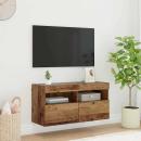 ARDEBO.de - TV-Wandregal Wandmontiert Altholz 80 x 30 x 40 cm Holzwerkstoff