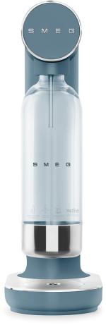 ARDEBO.de Smeg SKC01SBM Wassersprudler, Kunststoffgehäuse, Frontseitiger Drehregler, Edelstahl-Düse, 1,0 l Flasch, Storm Blue
