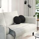 ARDEBO.de - Sitzkissen 2 pcs Schwarz Ø30 x 13 cm Stoff