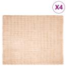 ARDEBO.de - Kunstfell Kaninchenfell Decke 4 pcs Beige 130 x 150 cm