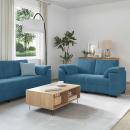 ARDEBO.de - 2-teiliges Sofa-Set mit Kissen, blauer Samt